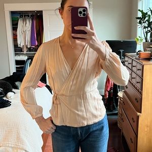 Zara wrap satin top